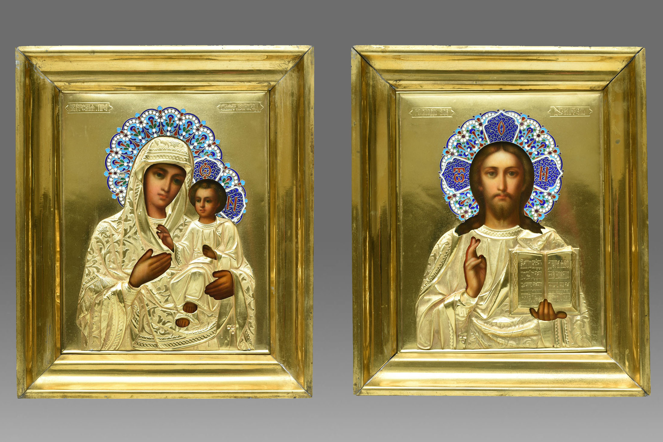 gottesmutter mit kind und christus pantokrator hochzeitsikonen